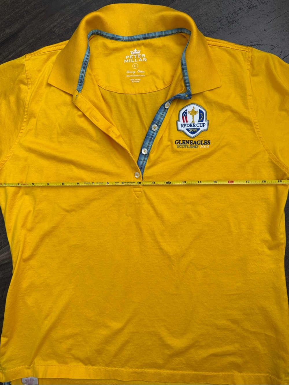Peter Millar Ryder Cup 2014 Gleneagles Scotland Golf Polo L Collector Vintage - Picture 9 of 10